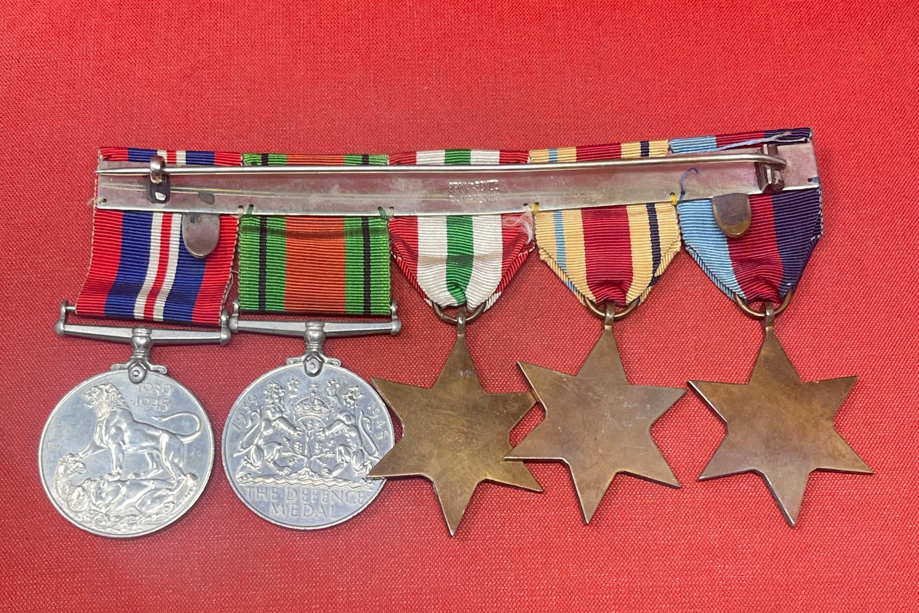 A WWII Medal Group Defence Medal, War Medal, Italy, Africa and 1939-45 Star