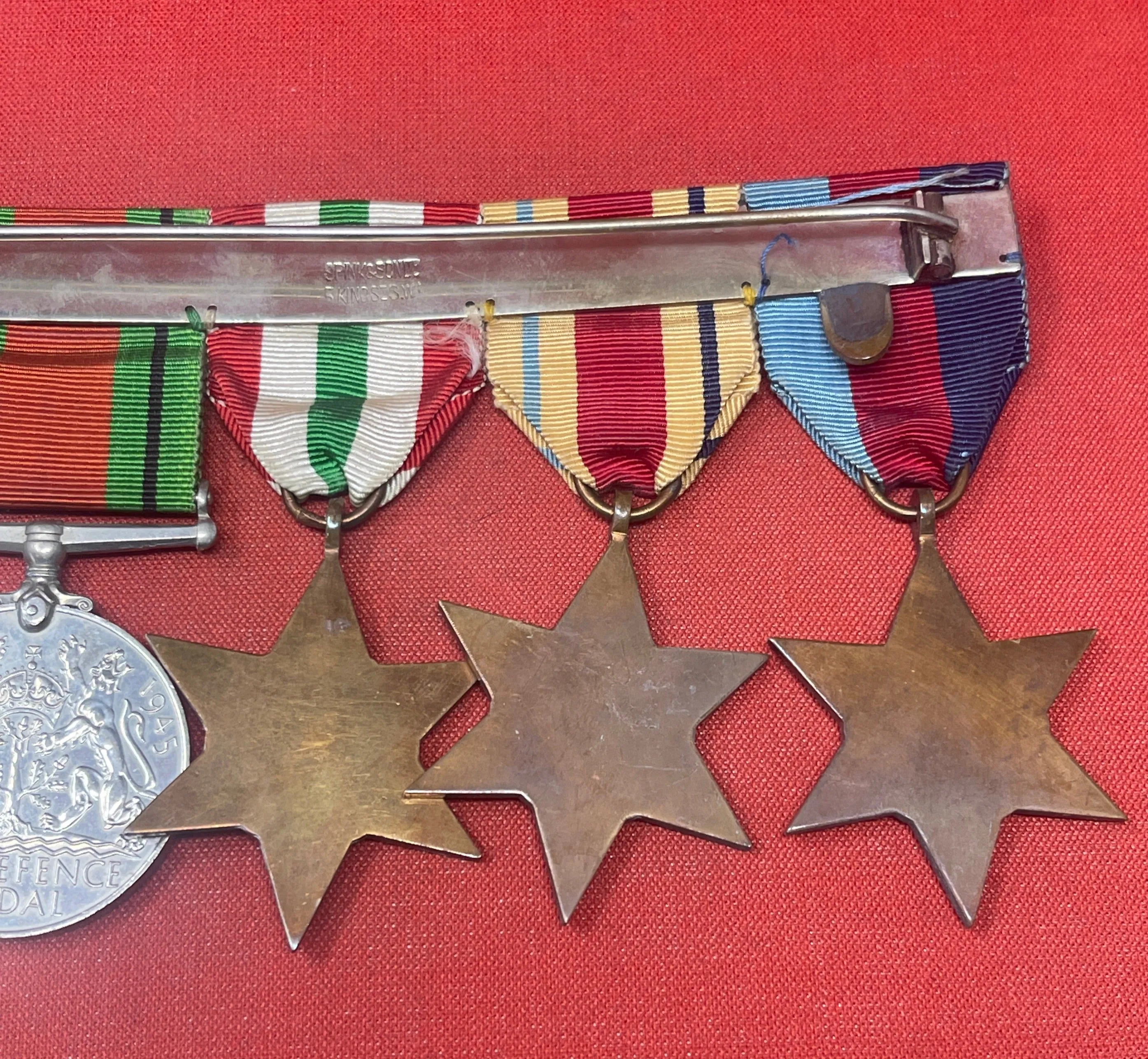 A WWII Medal Group Defence Medal, War Medal, Italy, Africa and 1939-45 Star