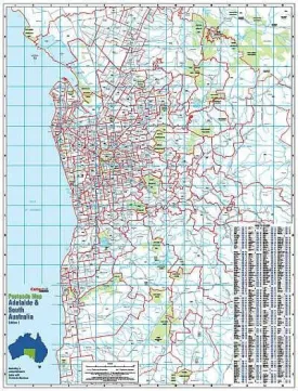 Adelaide Postcode Laminated Wall Map 788 x 1036mm