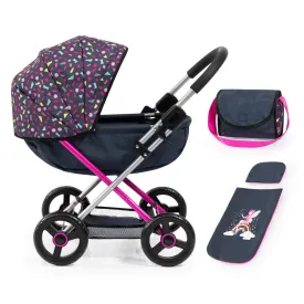 Bayer Design Fairy-Themed Doll Pram Cosy - Navy & Hot Pink, Ages 3 