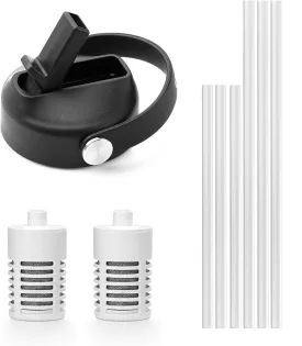 Carbon Filter Replacement with Straw Lid and Straws for Buzio Water Bottles