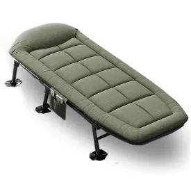 Folding Foldable Portable Camping Bed Cot Recliner Chair Beach Single Outdoor Stretcher - green