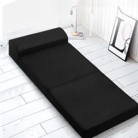 High-Density Foam Foldable Mattress Sofa Bed - Black Giselle Bedding