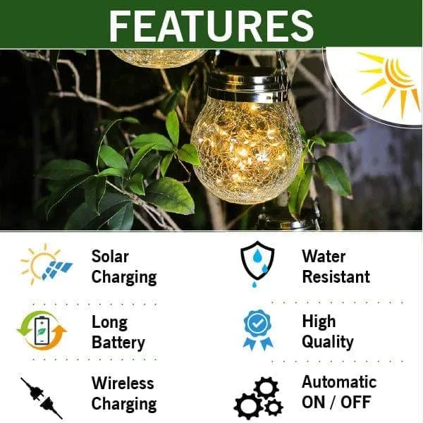 Lights In Jars Decorations | Solar Hanging 20 Led Jar Light