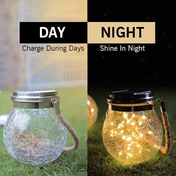 Lights In Jars Decorations | Solar Hanging 20 Led Jar Light