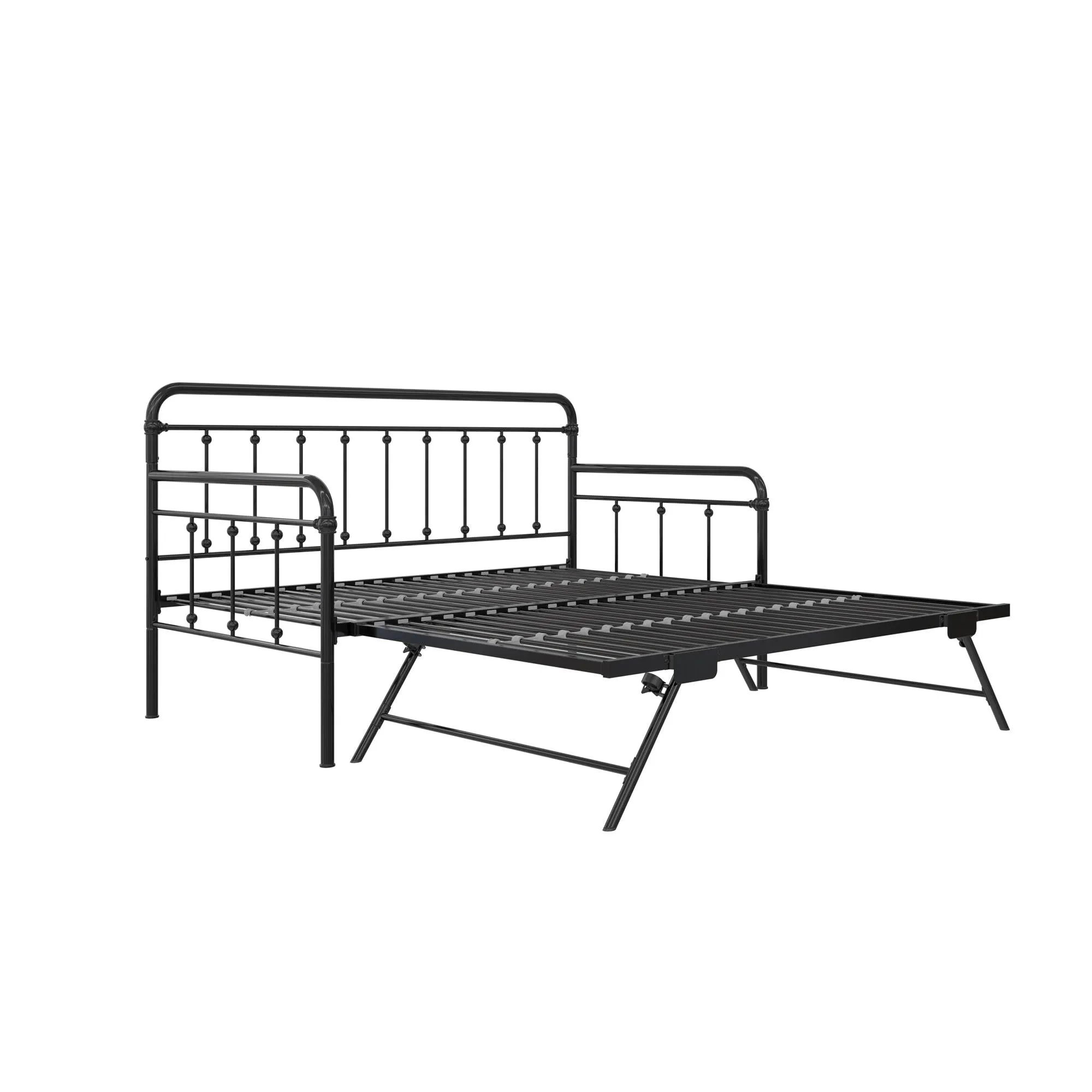 Locky Metal Daybed with Pop Up Trundle Bed