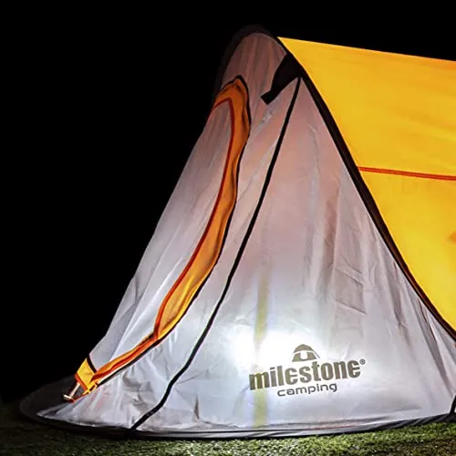 Milestone Camping 18809 Pop Up Tent/Sleeps 1 Person/Water Resistant/Portable Carry Bag Included/Double Zipper Door / 95cm x 120cm x 220cm