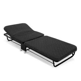 Rollaway Foldable Single Bed Black