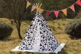 tipi / tepee / tipi / teepee Tent Cow Motive . 4 POLES INCLUDED