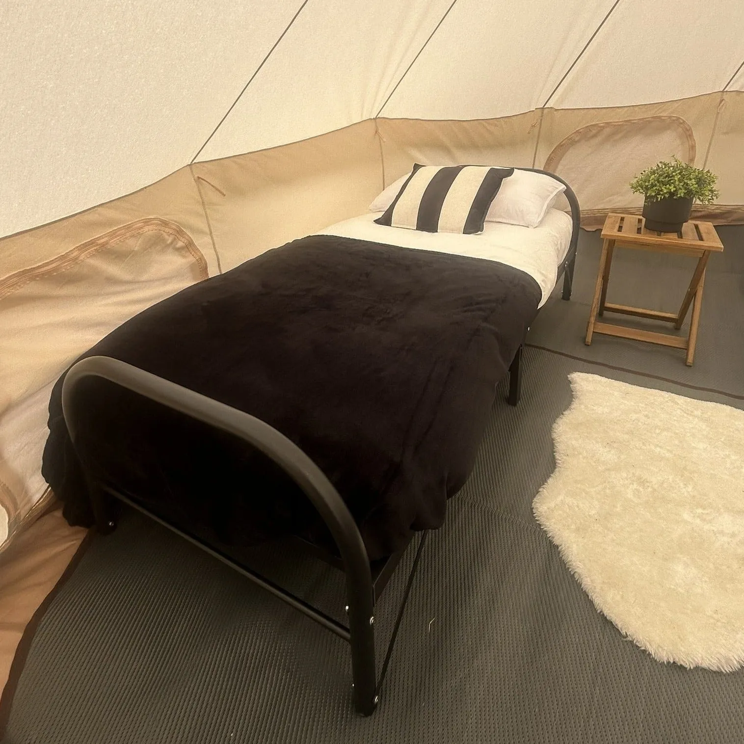 Ultra-Comfort Camping Bed: Lightweight Foldable Frame with Luxury Mattress & Memory Foam Topper