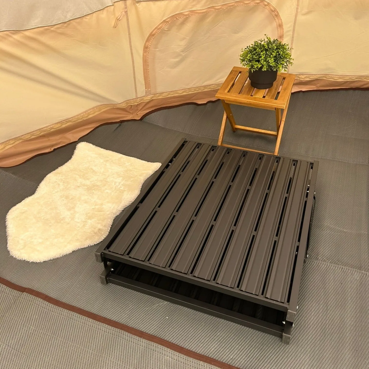 Ultra-Comfort Camping Bed: Lightweight Foldable Frame with Luxury Mattress & Memory Foam Topper