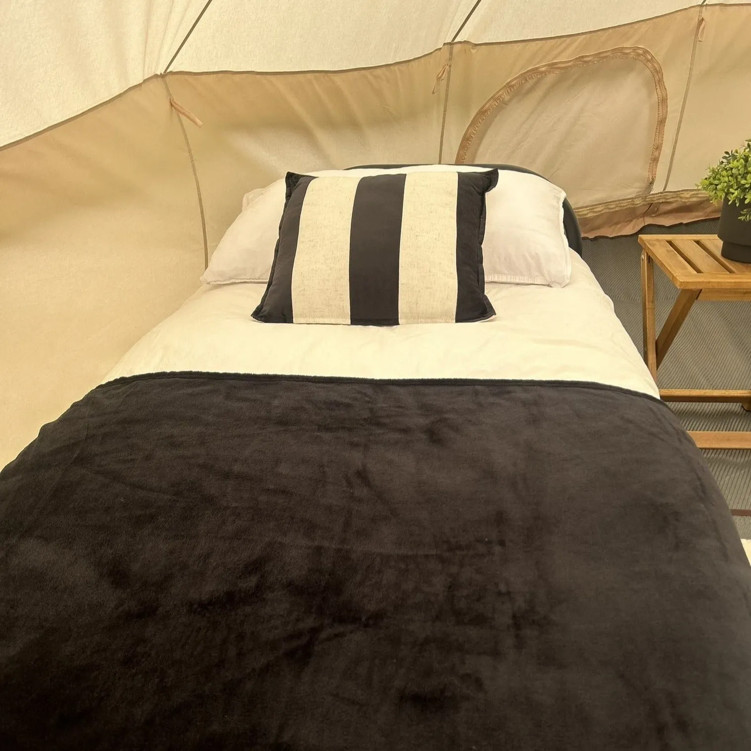 Ultra-Comfort Camping Bed: Lightweight Foldable Frame with Luxury Mattress & Memory Foam Topper