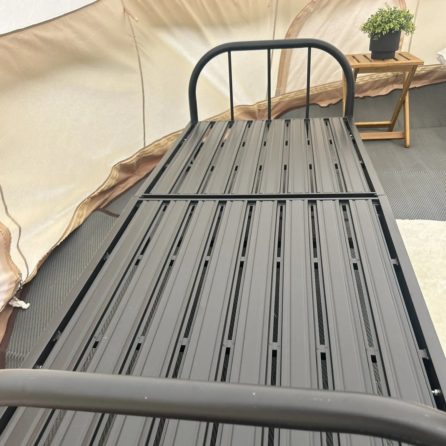 Ultra-Comfort Camping Bed: Lightweight Foldable Frame with Luxury Mattress & Memory Foam Topper