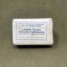 WW2 B.P.C No 15 Large Plain Wound Dressing